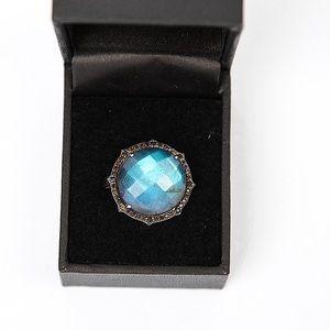Luxury Rarities Carol Brodie Art Deco ring faceted gemstone antique look ring 10
